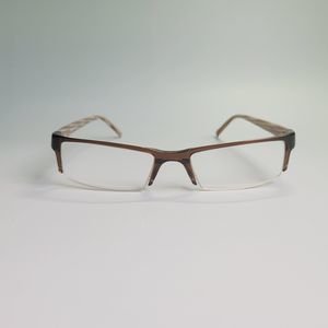 O&X New York OP-34 eyeglasses brown stripe rectangular full frame 51-18 145 C7
